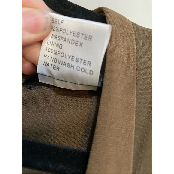 Tadashi Shoji Tiered Ombre Brown Gold Dress, Size Small Petite, MSRP $350 - Picture 5 of 10